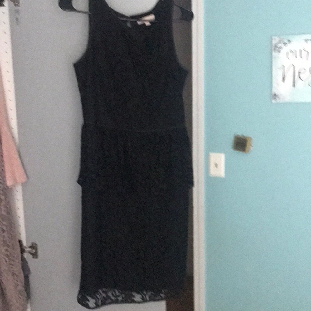 Black Lace Peplum Dress